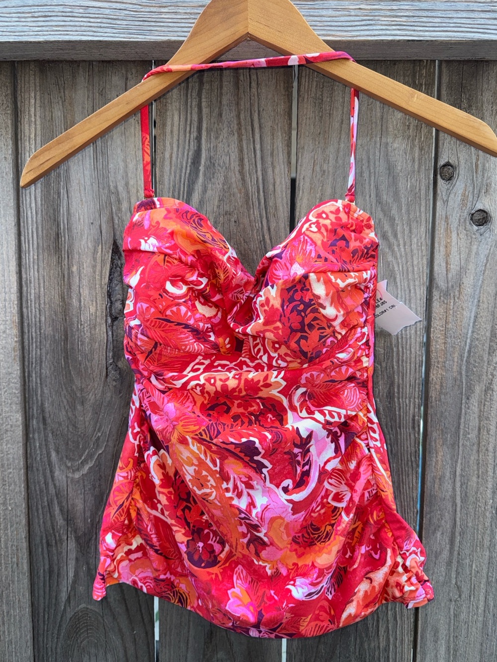 Lauren Ralph Lauren Floral Coral Tankini Top Size 6